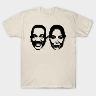 Will and Jada Faces Graphic Tee: Iconic Couple Tribute in Fashion T-Shirt